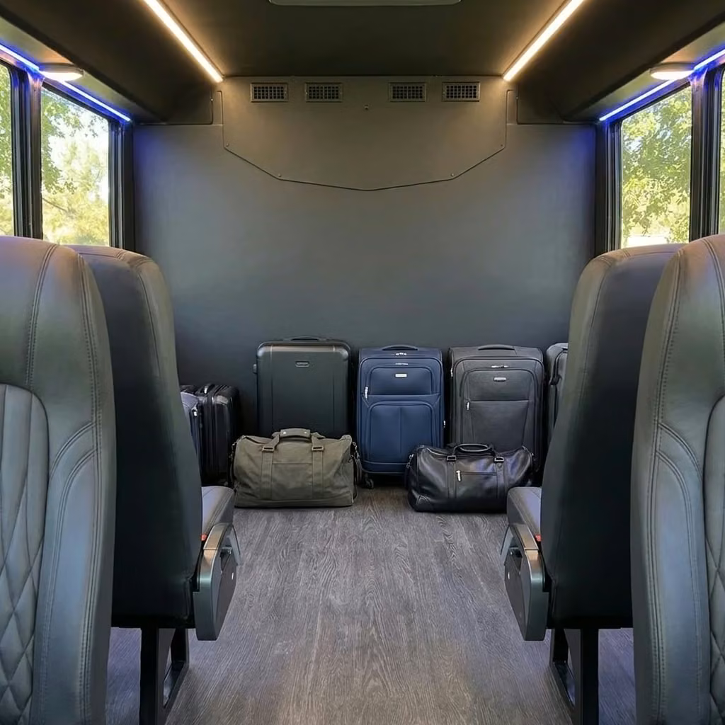 paragould 20 passenger minibus luggage area
