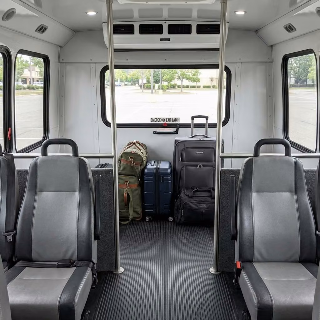 paragould 28 passenger minibus luggage area