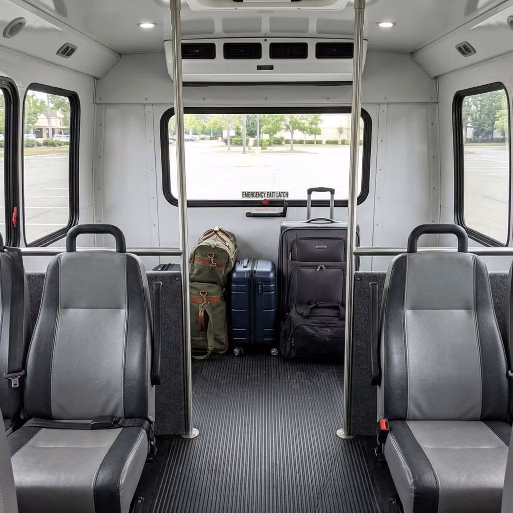 paragould 30 passenger minibus luggage area