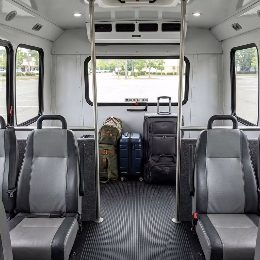 paragould 35 passenger minibus luggage area