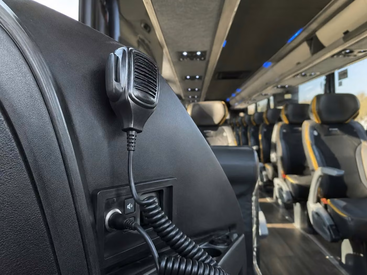 paragould 56 passenger charter bus pa system