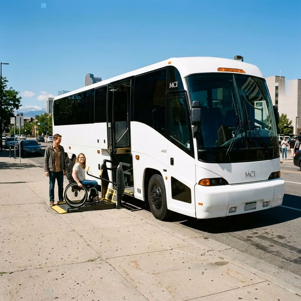 paragould 56 passenger charter bus wheelchair lift