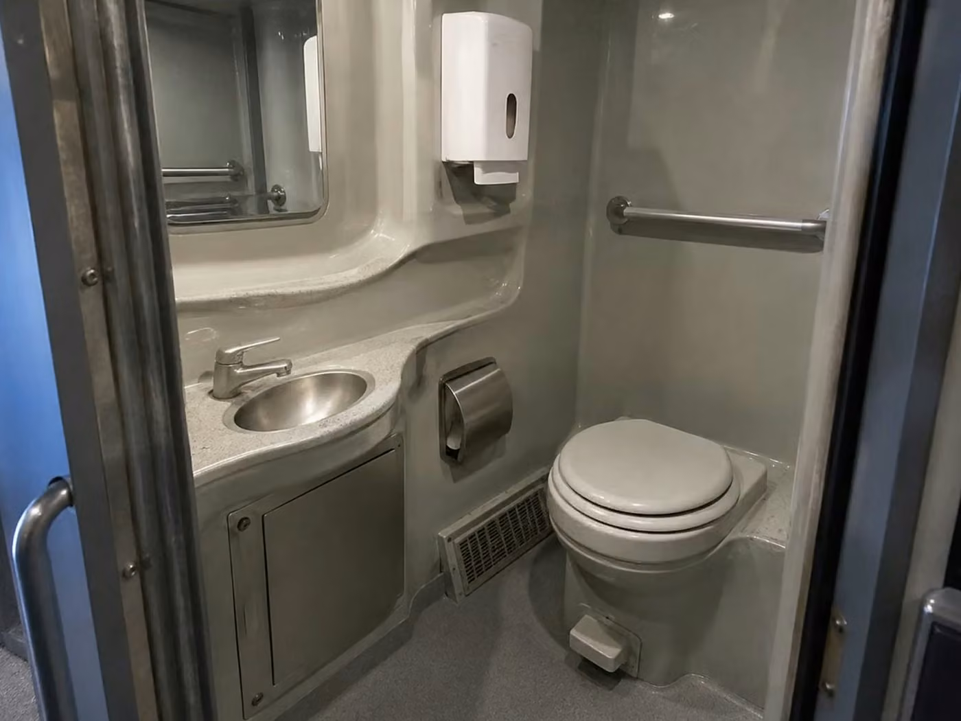 paragould charter bus onboard restroom