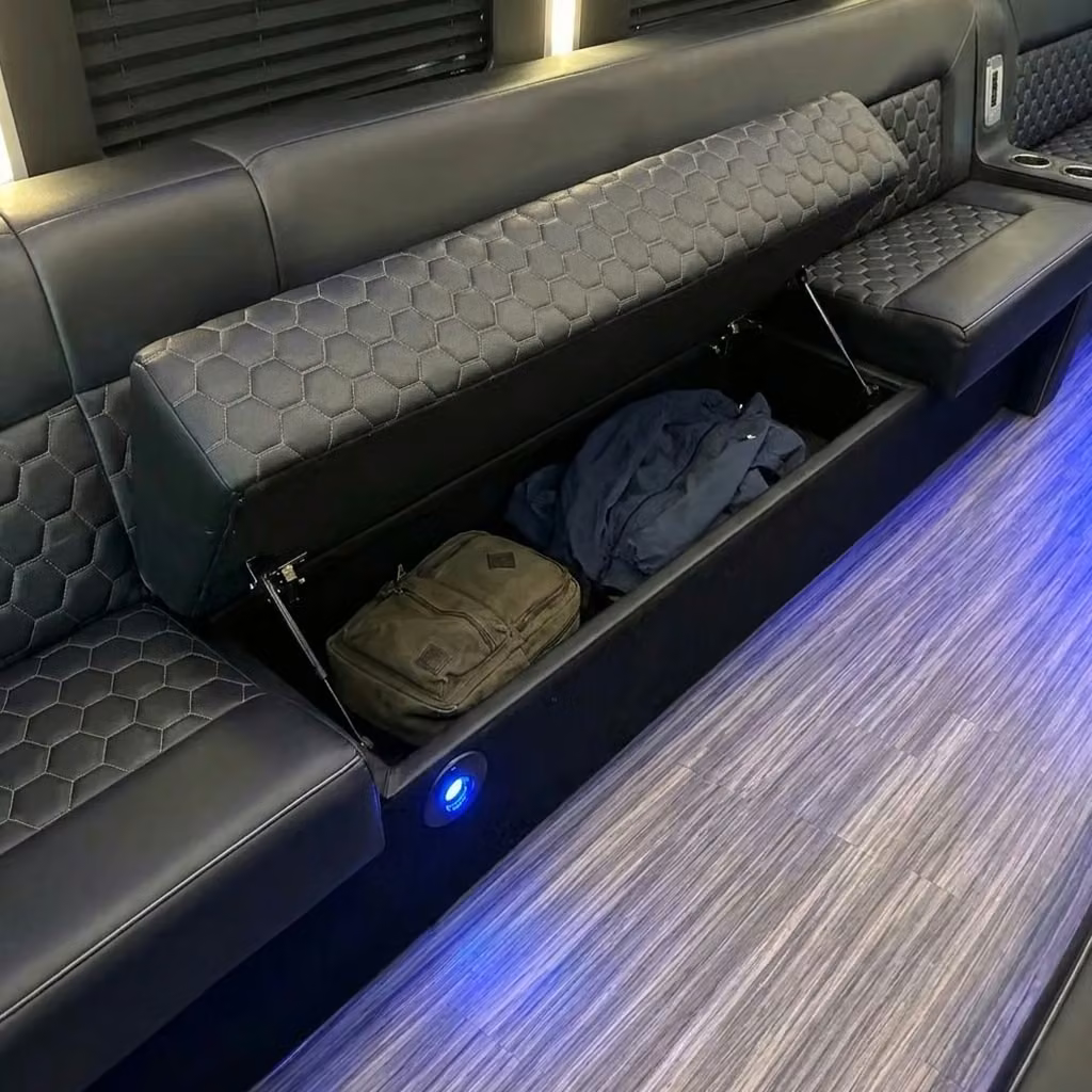 paragould party bus under seat storage