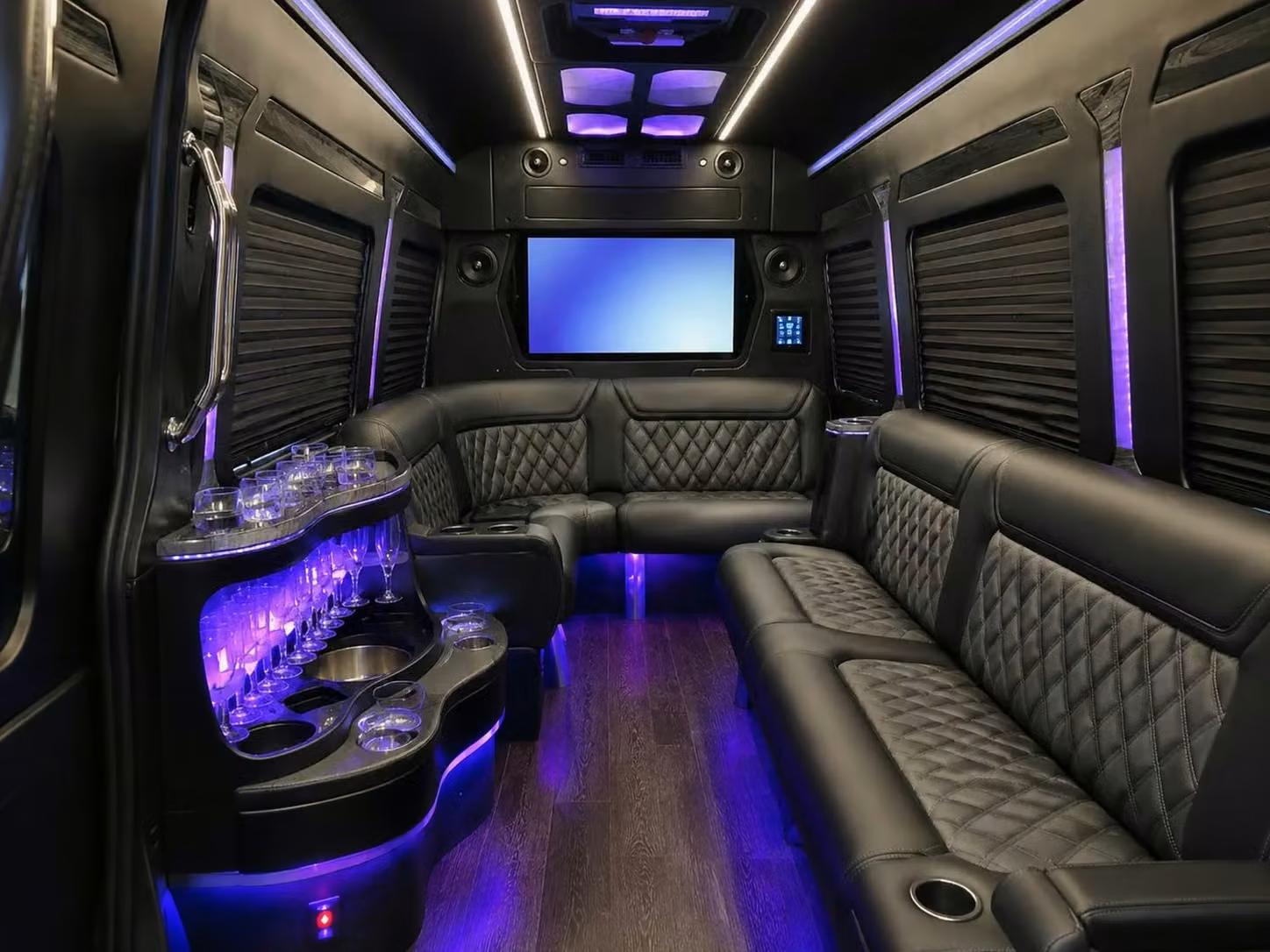 paragould prom party buses with led lighting bluetooth sound and leather seating