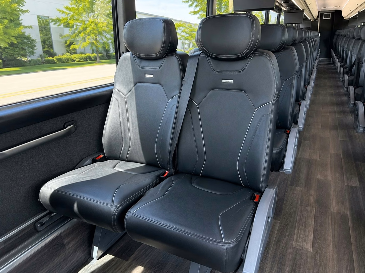 56 passenger charter bus inside